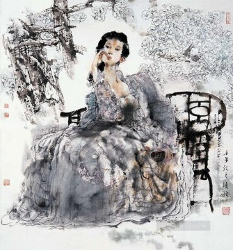 中国 Painting - ウー・シュジン インクガール 中国人
